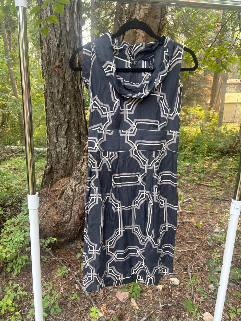Banana Republic Black and White Geometric Dress
